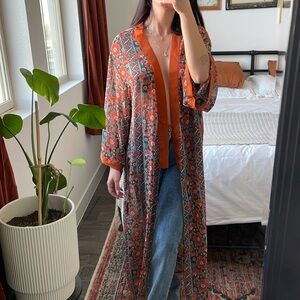 Sheer floral kimono